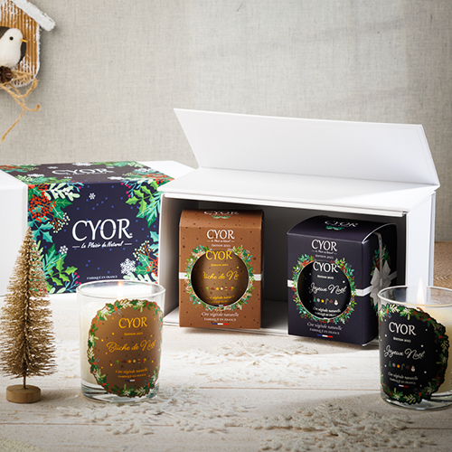 coffret cadeau joyeux noël bûche de noël
