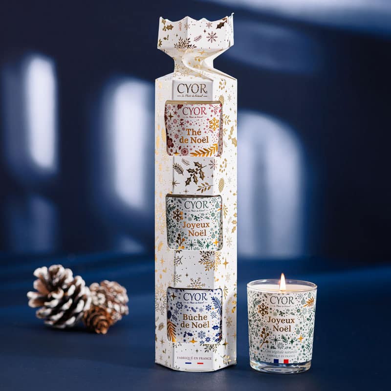 coffret trio de bougies de Noël